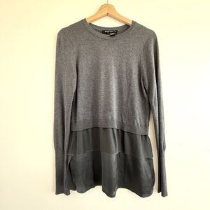 Women Etcetera Silk Blend Multi Media Sweater size S lightweight grey